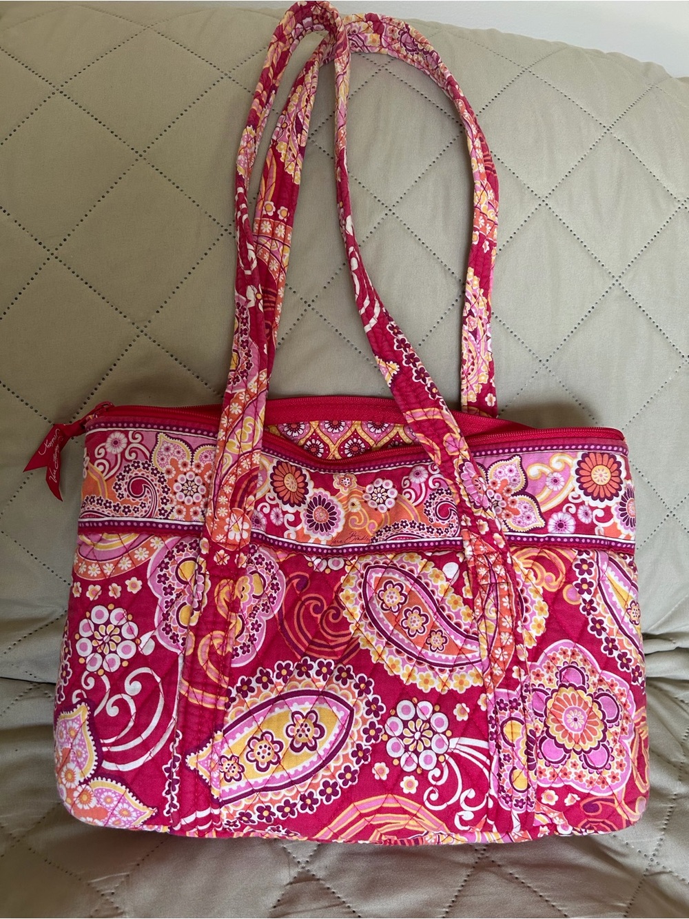 Vera Bradley Hot Pink Paisley Quilted Tote
